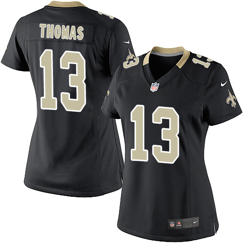 Women's Elite Michael Thomas Nike Jersey Black Home - #13 NFL New Orleans Saints